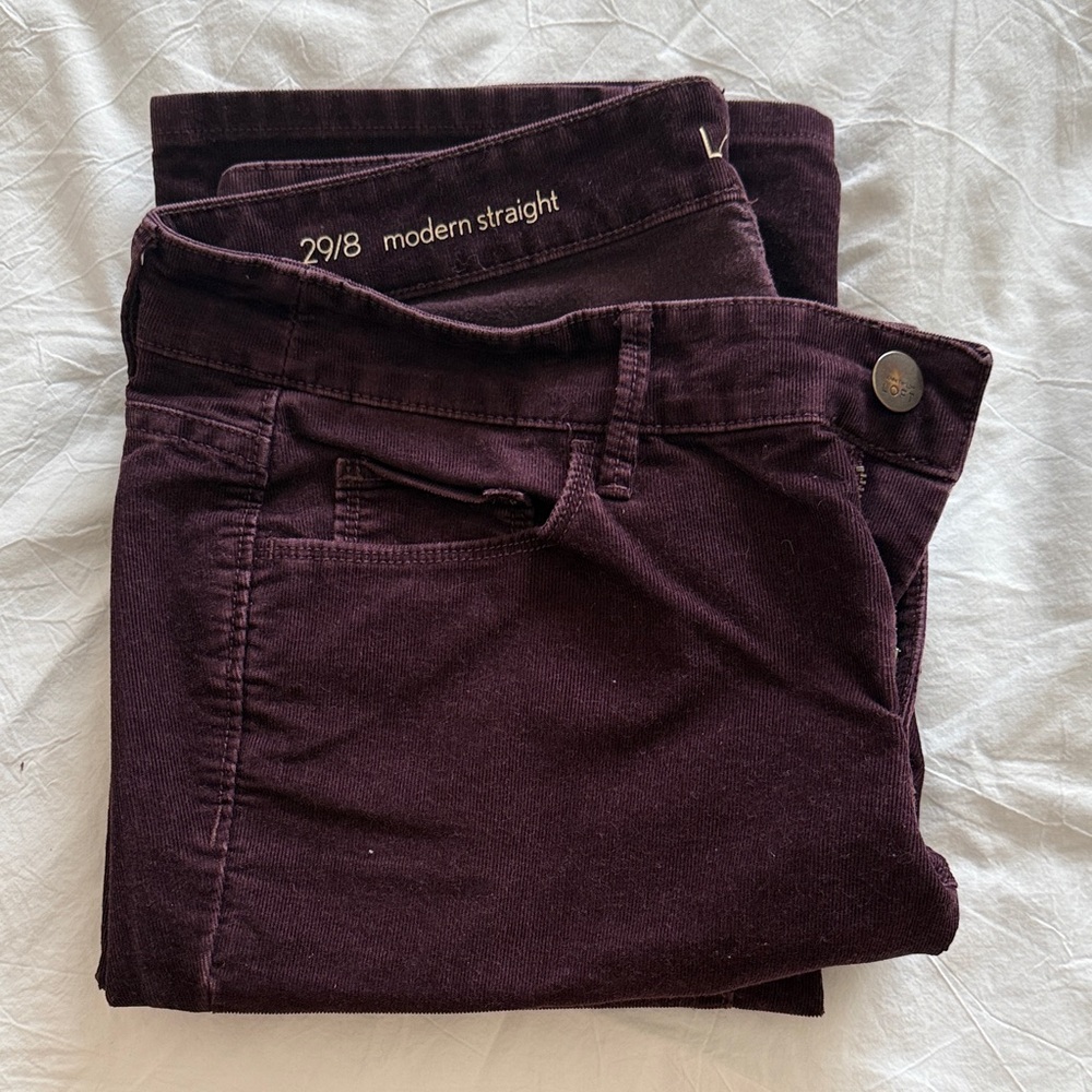 Ann Taylor Loft Women's Modern Straight Leg Jeans in Deep Purple